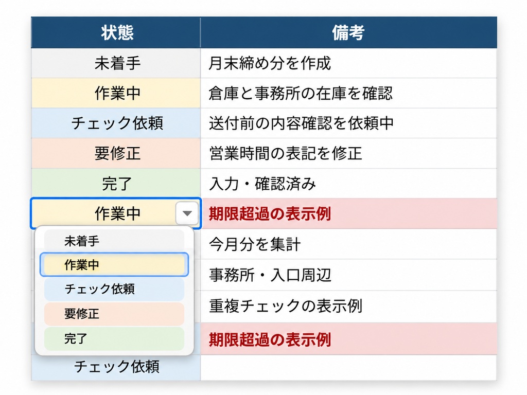 シンプルに使える 業務進捗チェックリスト Excelテンプレート
