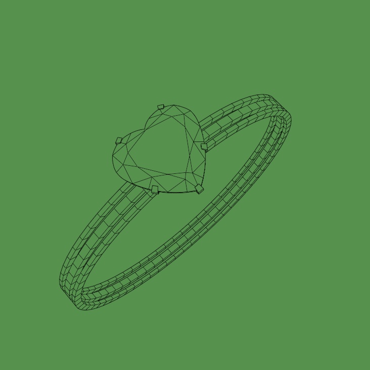 指輪 ハートのジェムリング ローポリ .blend .fbx VRchat  3Ⅾモデル No.002