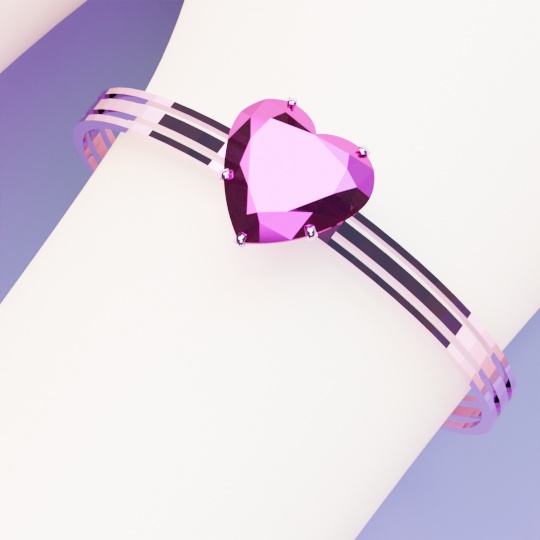 指輪 ハートのジェムリング ローポリ .blend .fbx VRchat  3Ⅾモデル No.002