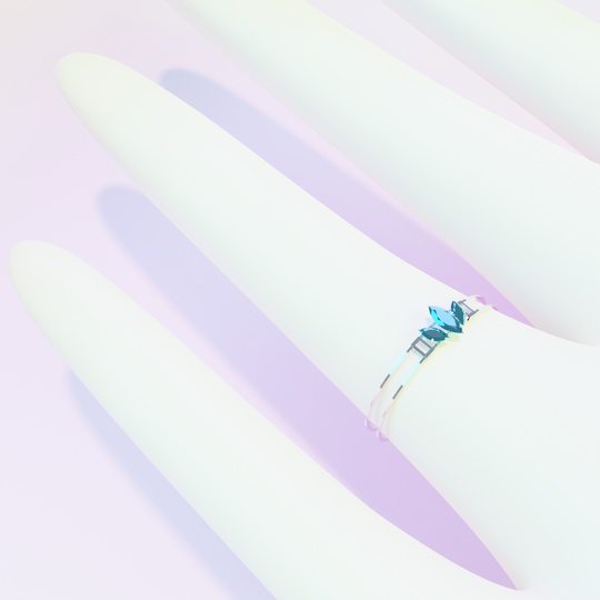 指輪 エメラルドジェムリング ローポリ .blend .fbx VRchat 3Ⅾモデル No.003