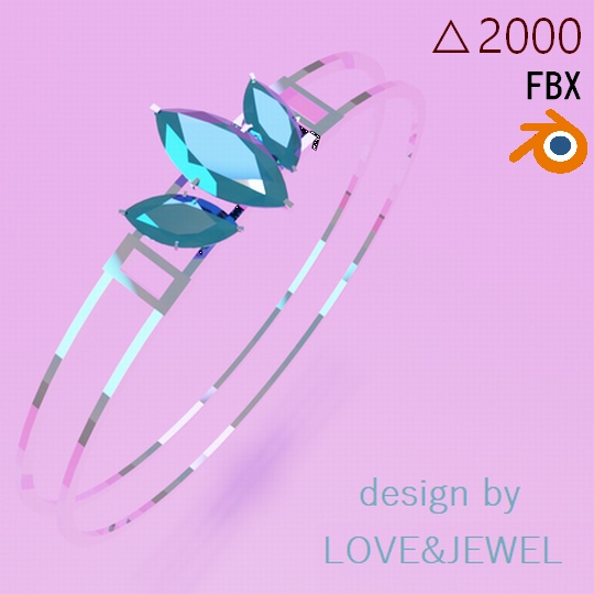 指輪 エメラルドジェムリング ローポリ .blend .fbx VRchat 3Ⅾモデル No.003