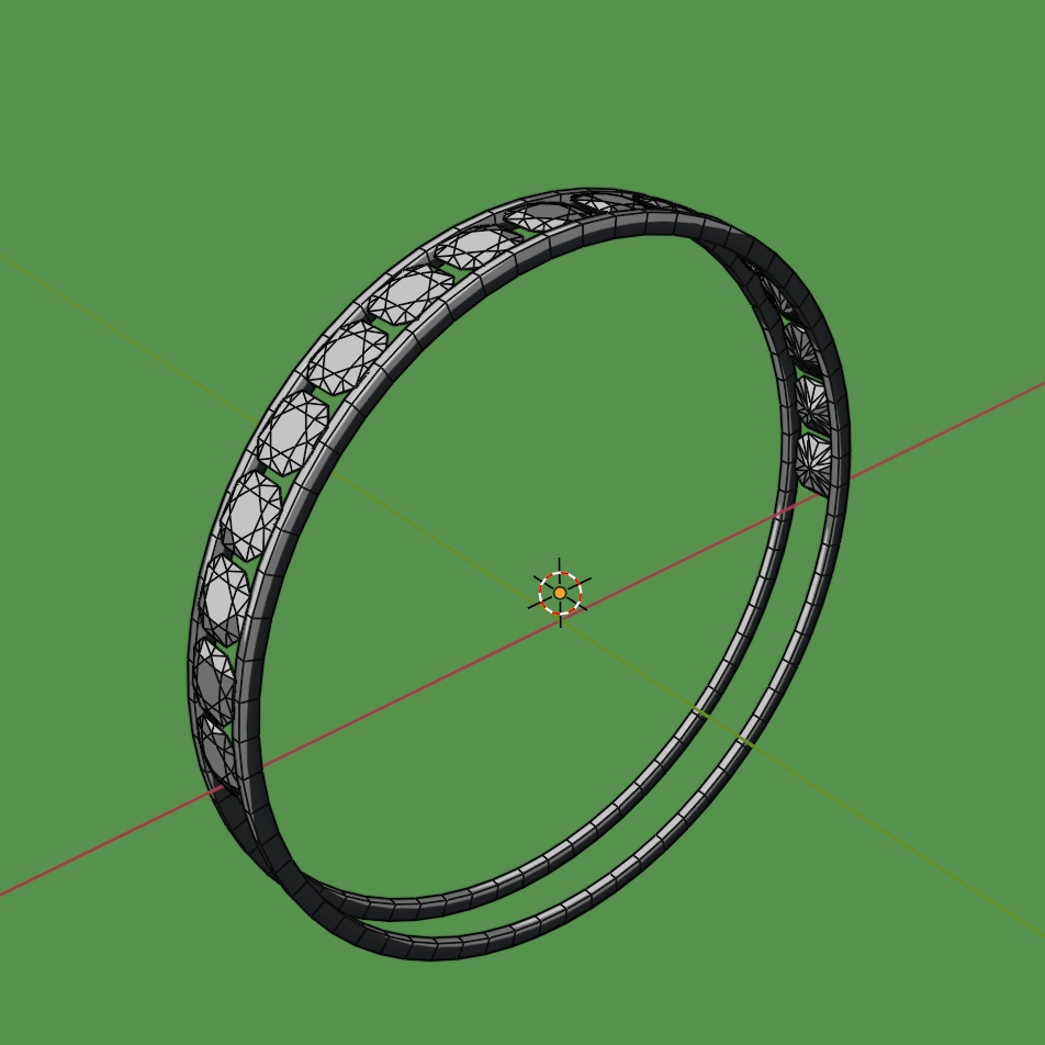 ジェムリング カラフル ローポリ .blend .fbx VRchat 3Ⅾモデル No.004