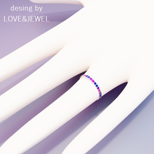 ジェムリング カラフル ローポリ .blend .fbx VRchat 3Ⅾモデル No.004