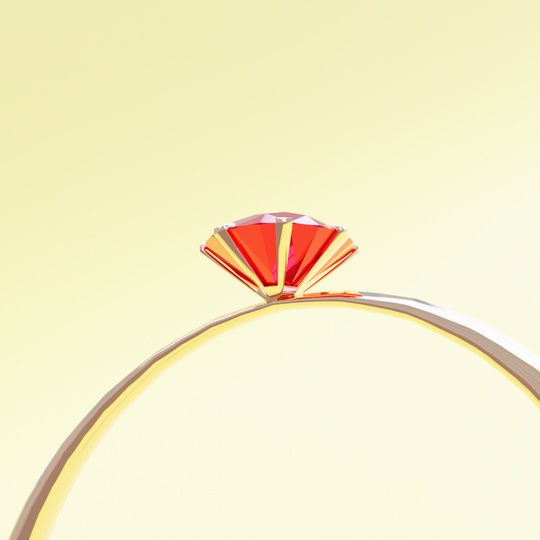 指輪 ルビーのジェムリング ローポリ .blend .fbx VRchat 3Ⅾモデル No.001