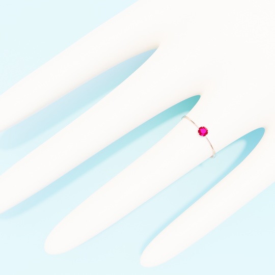 指輪 ルビーのジェムリング ローポリ .blend .fbx VRchat 3Ⅾモデル No.001