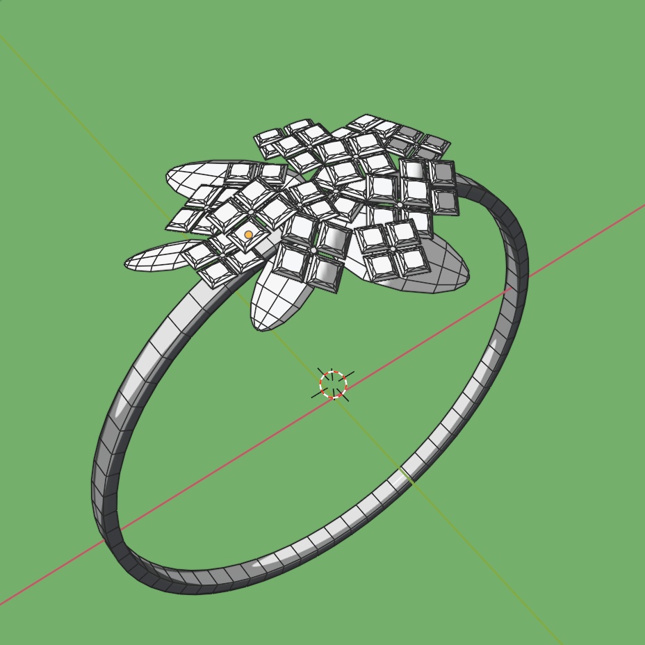 あじさいのジェムリング ローポリ 指輪 .blend .fbx VRchat 3Ⅾモデル No.007