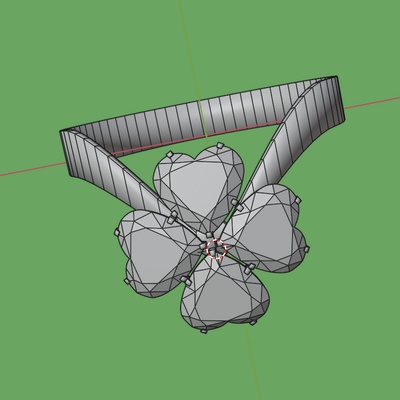 【blender版】クローバーのジェムリング 指輪 No.010