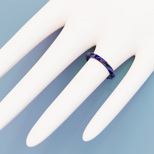 指輪 ダークカラーのツイストリング メンズ ローポリ .blend .fbx VRchat 3Ⅾモデル No.011