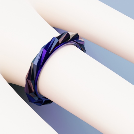 指輪 ダークカラーのツイストリング メンズ ローポリ .blend .fbx VRchat 3Ⅾモデル No.011