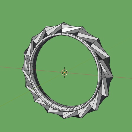 指輪 ダークカラーのツイストリング メンズ ローポリ .blend .fbx VRchat 3Ⅾモデル No.011