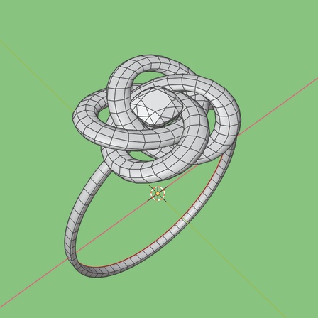 指輪 お花のダイヤモンドリング ローポリ .blend .fbx VRchat 3Ⅾモデル No.012