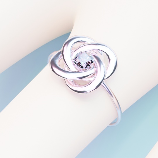 指輪 お花のダイヤモンドリング ローポリ .blend .fbx VRchat 3Ⅾモデル No.012