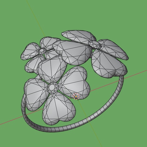 クローバーのジェムリングⅡ ローポリ 指輪 .blend .fbx VRchat 3Ⅾモデル No.014