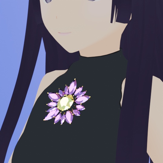 花のブローチ ピアス 帯留め ローポリ .blend .fbx VRchat 3Ⅾモデル No.102