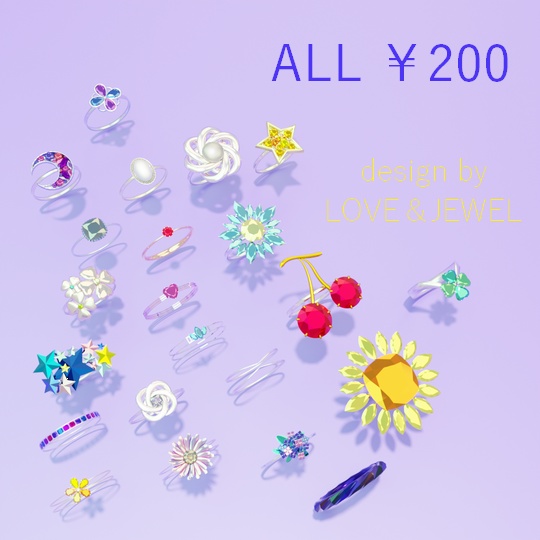 花のブローチ ピアス 帯留め ローポリ .blend .fbx VRchat 3Ⅾモデル No.102