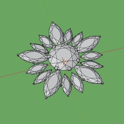 花のブローチ ピアス 帯留め ローポリ .blend .fbx VRchat 3Ⅾモデル No.102