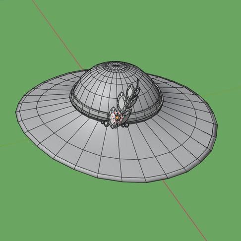 ジュエリー付き女優帽 ローポリ .blend .fbx VRchat 3Ⅾモデル No.501