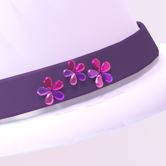 ビジュー付きハット ローポリ .blend .fbx VRchat 3Ⅾモデル No.502