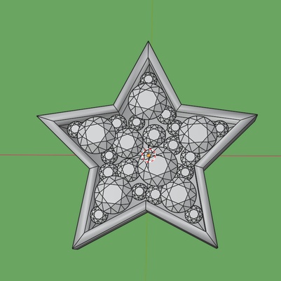 星のブローチ ピアス 帯留め ローポリ .blend .fbx VRchat No.106