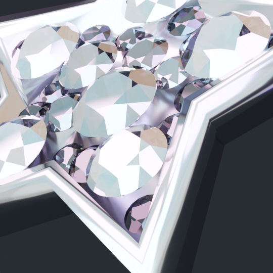 星のブローチ ピアス 帯留め ローポリ .blend .fbx VRchat No.106