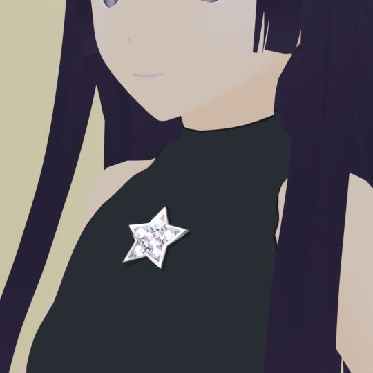 星のブローチ ピアス 帯留め ローポリ .blend .fbx VRchat No.106