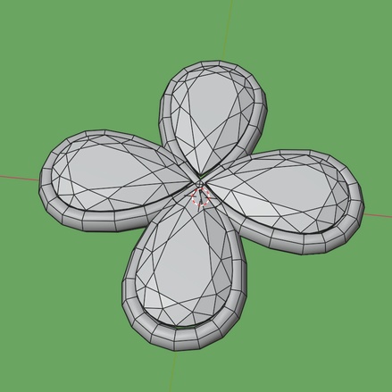 花のジェムブローチ ピアス 帯留め ローポリ .blend .fbx VRchat No.107