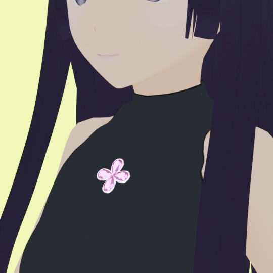 花のジェムブローチ ピアス 帯留め ローポリ .blend .fbx VRchat No.107