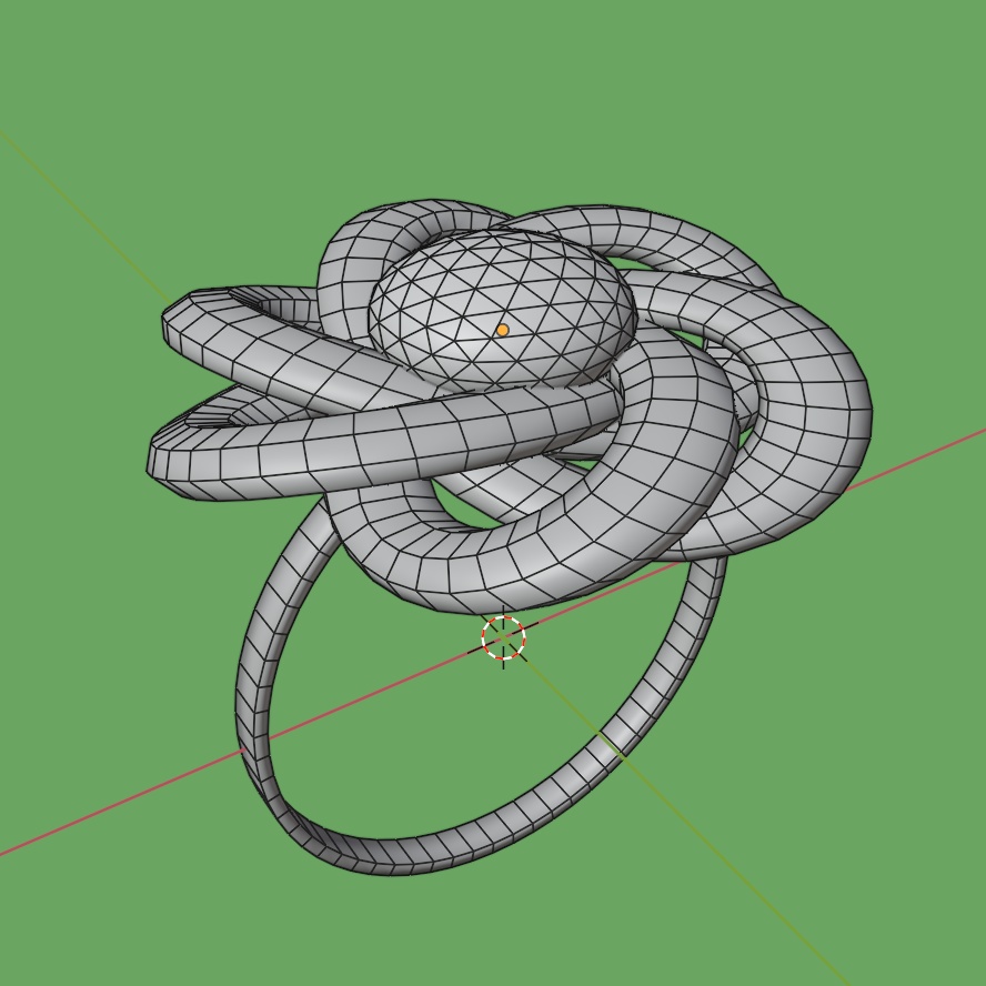 パールの指輪 ローポリ リング .blend .fbx VRchat 3Ⅾモデル No.016