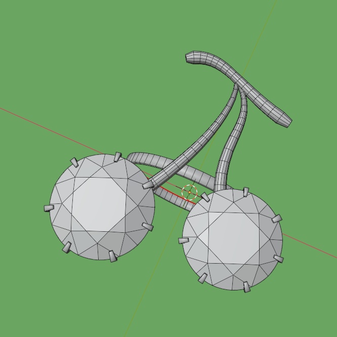 さくらんぼの指輪 ローポリ リング .blend .fbx VRchat 3Ⅾモデル No.018