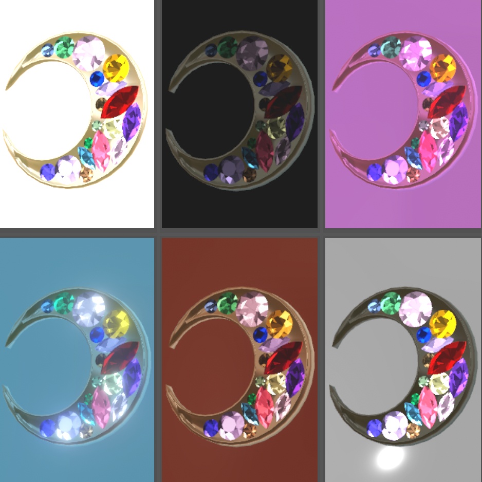 【VRchat想定】マテリアル40種セット 宝石・貴金属・パール Unity用