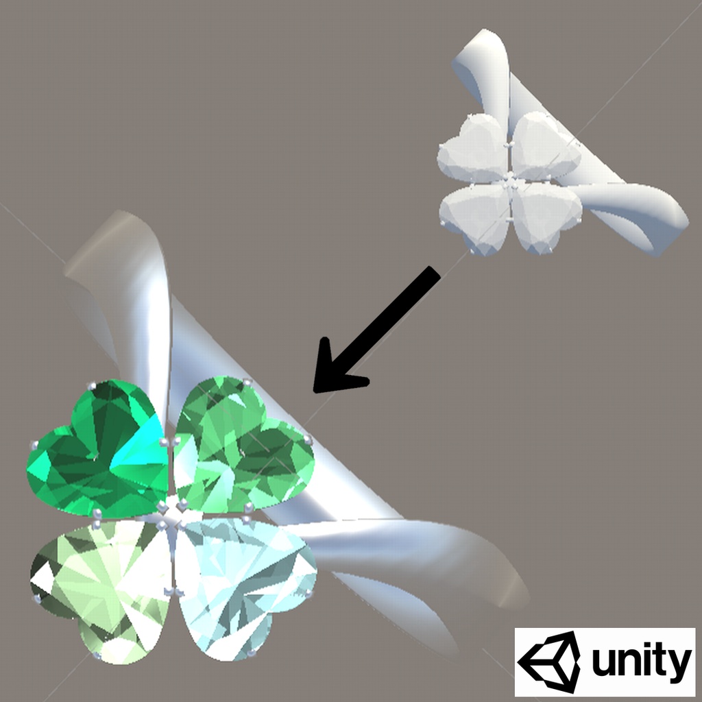 【VRchat想定】マテリアル40種セット 宝石・貴金属・パール Unity用