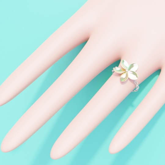 プルメリアのハワイアンジュエリー 指輪 3Ⅾモデル .blend .fbx VRchat No.023