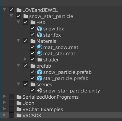 【VRchat想定】3Dパーティクル 雪と星 snow&stars 3D particle