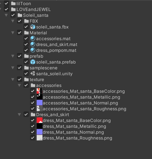 【VRchat想定】サンタコスチューム 衣装セット【ソレイル専用】