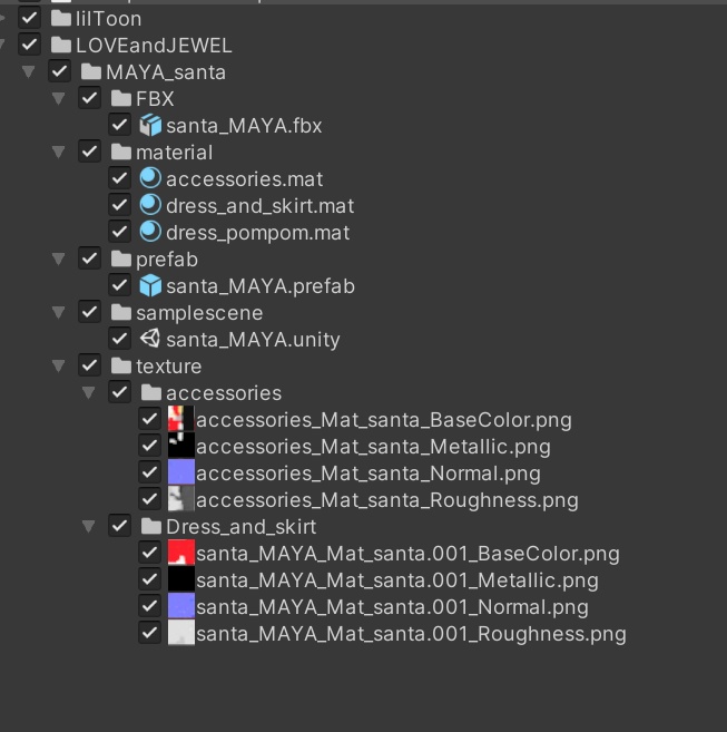 【VRchat想定】サンタコスチューム 衣装セット【舞夜専用】