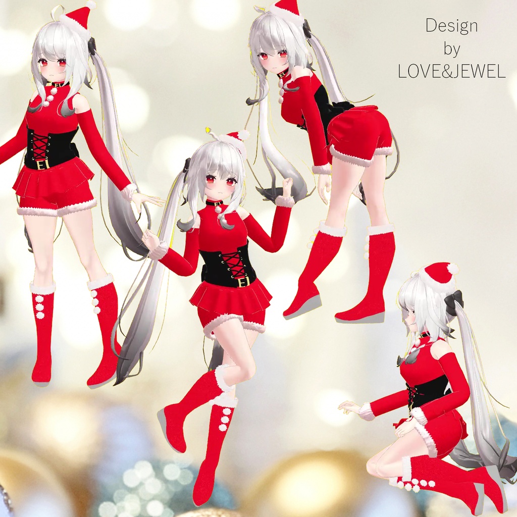 【VRchat想定】サンタコスチューム 衣装セット【舞夜専用】