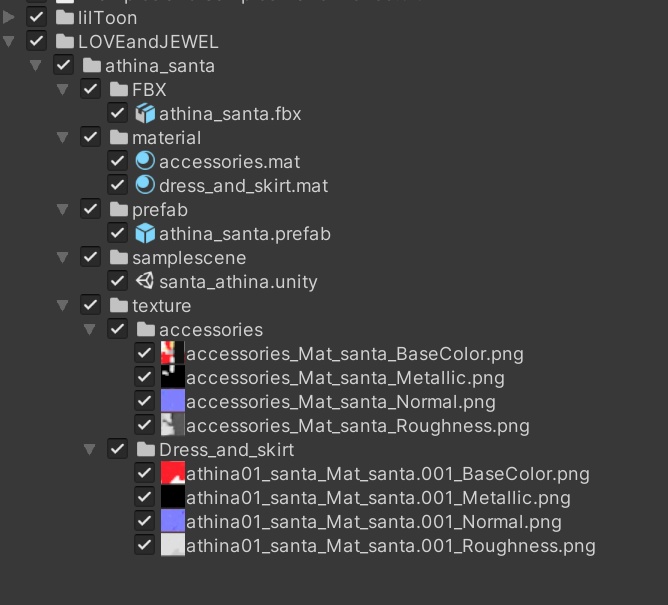 【VRchat想定】サンタコスチューム 衣装セット【アティナ専用】