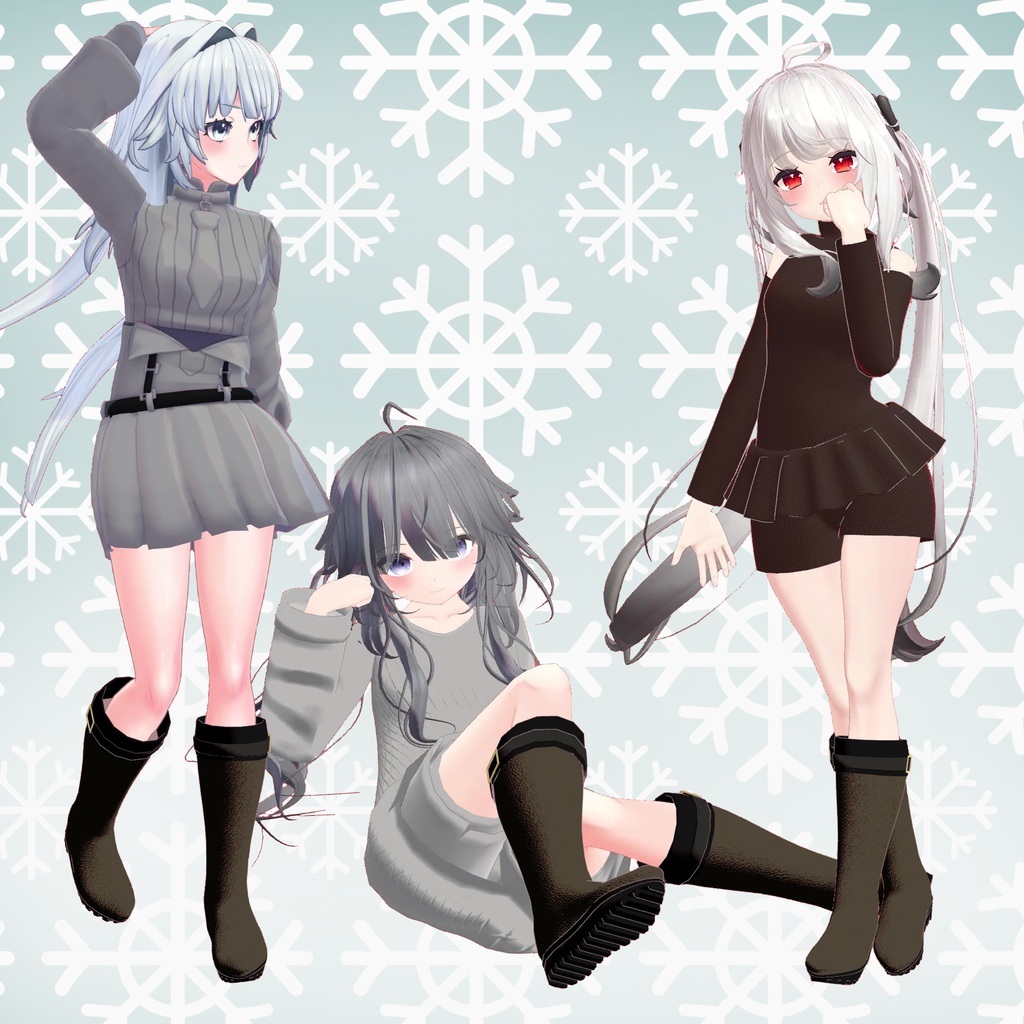 【VRchat想定】ベルト付きカジュアルブーツ【舞夜・チセ・ソレイル専用】