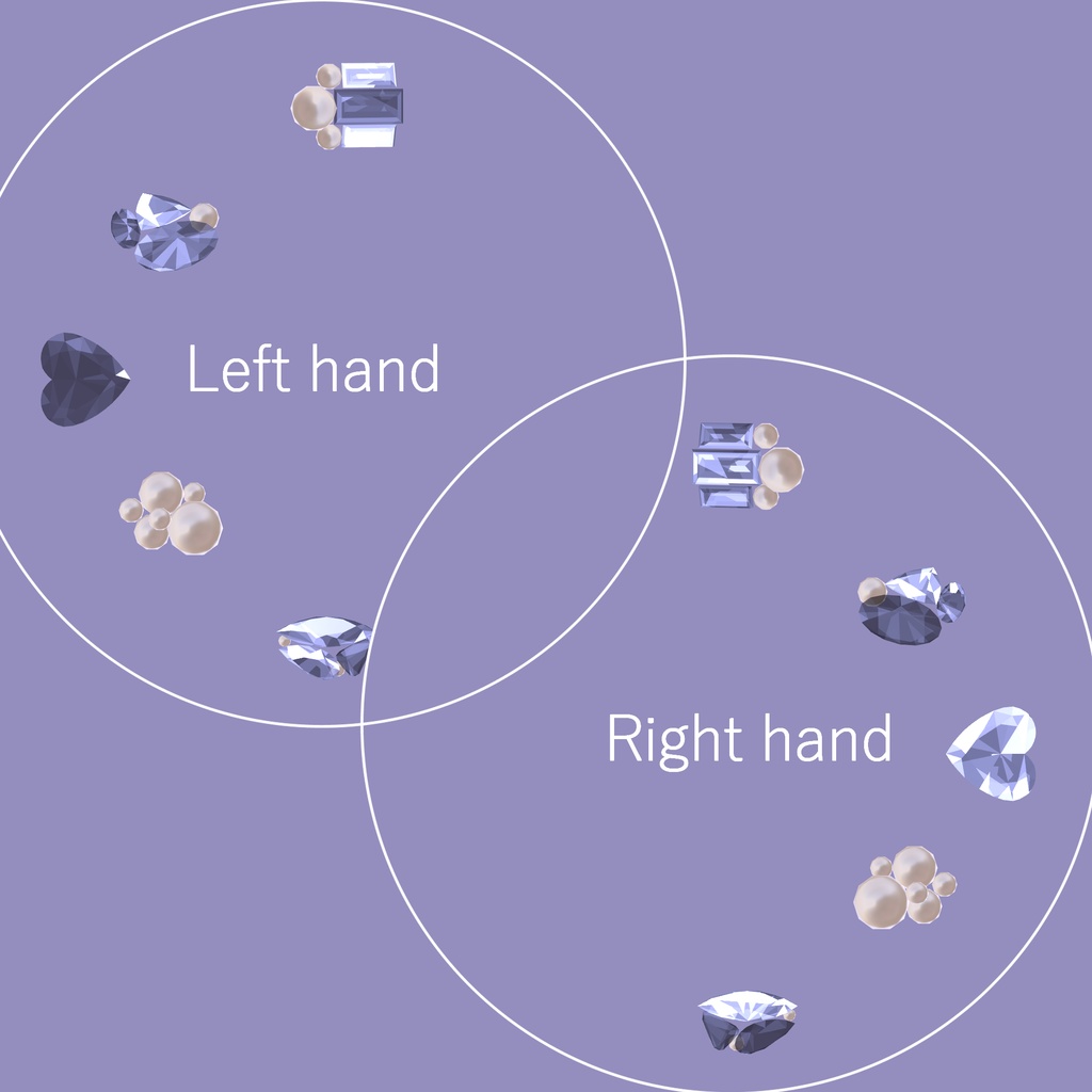 【VRchat想定】調整済みprefab入りネイルストーンセット 【舞夜専用・チセ専用】