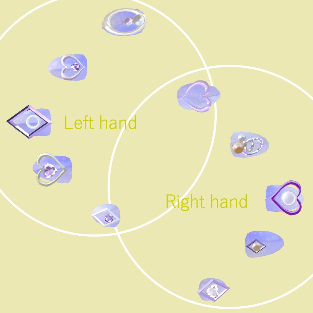 【VRchat想定】調整済みprefab入りネイルチップセット 【チセ専用】