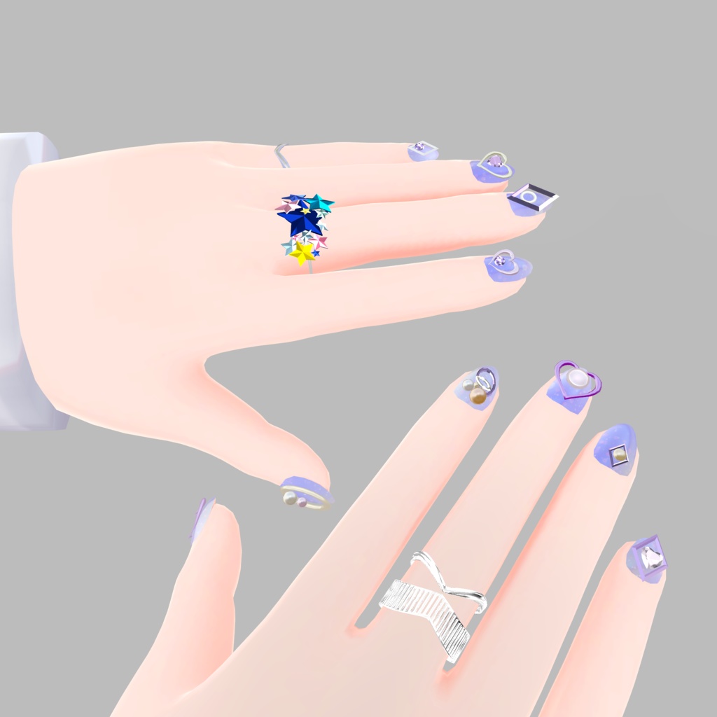 【VRchat想定】調整済みprefab入りリング4本セット 【チセ専用】