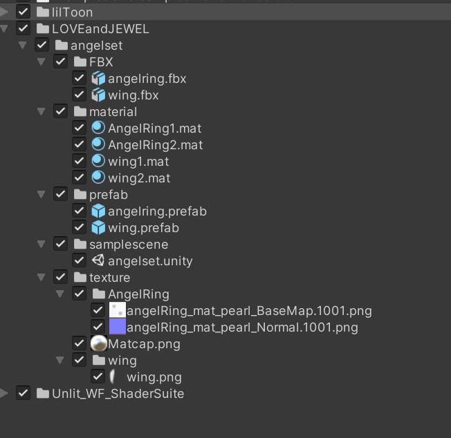 【VRchat想定・汎用・PB】天使の羽&天使の輪セット【physbone】