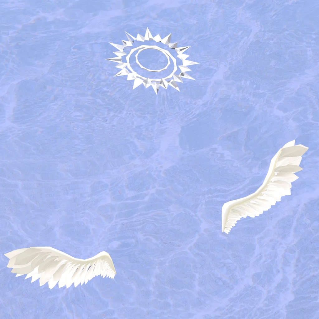 【VRchat想定・汎用・PB】天使の羽&天使の輪セット【physbone】