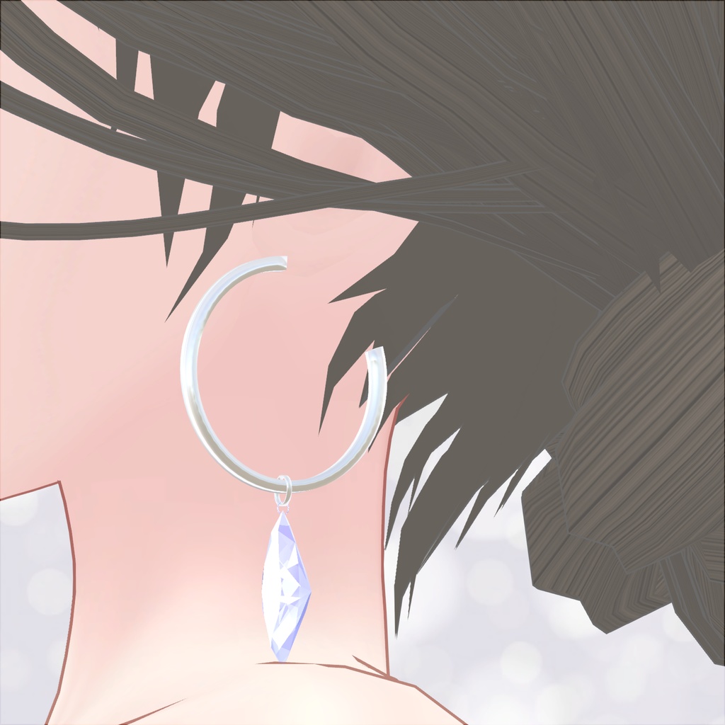 【VRchat想定・汎用・PB】揺れるイヤリング・ピアス5種+2色セット【physbone】