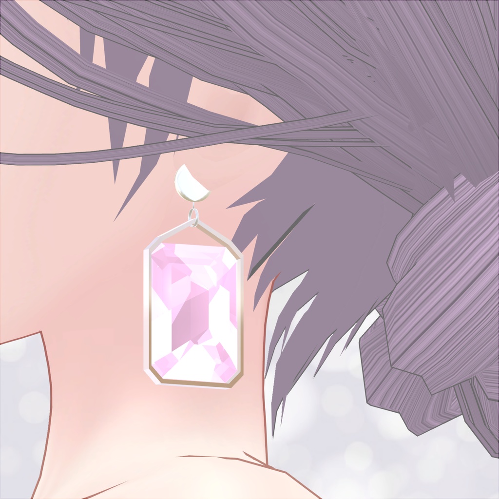 【VRchat想定・汎用・PB】揺れるイヤリング・ピアス5種+2色セット【physbone】