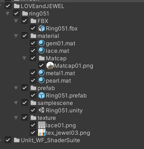 【VRchat想定・汎用】指輪 レースフリル付きうさぎのリング Ring051