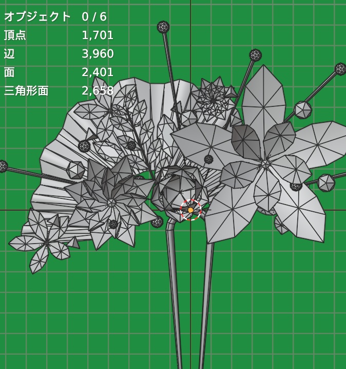 【VRchat想定・汎用】花とレースの髪飾り・かんざし hair-accessories002