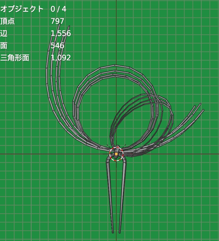 【VRchat想定・無料】着物用・水引のシンプルかんざし hair-accessories004