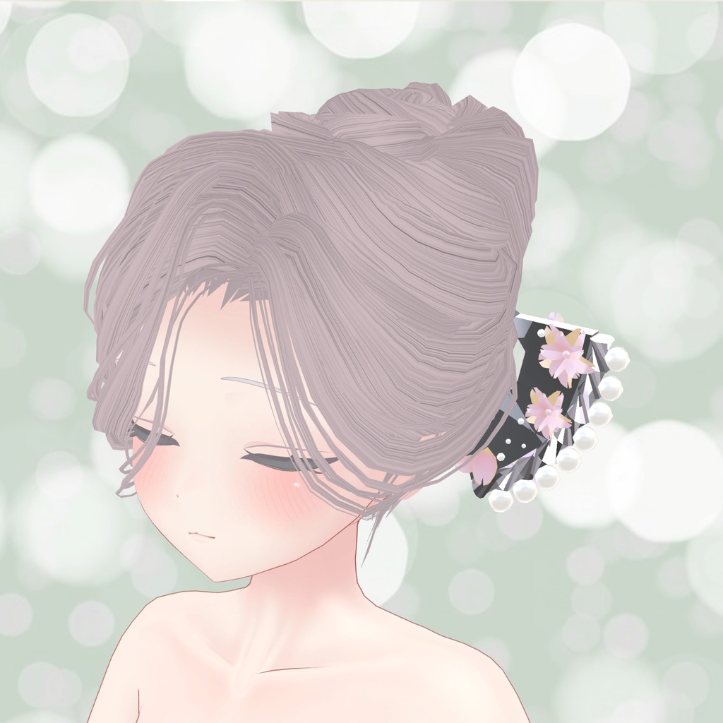 【VRchat想定・汎用・PB】揺れる桜の和かんざし・おまけつき【physbone】