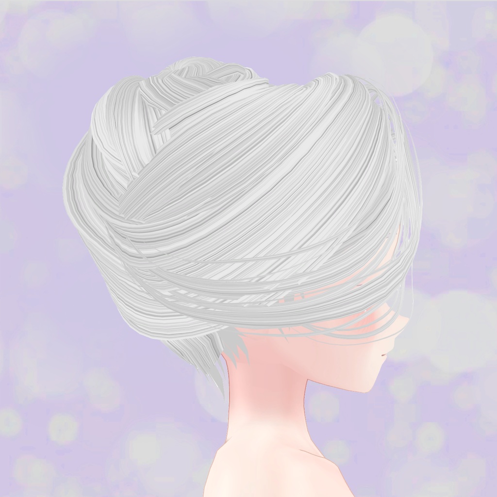 【VRchat想定・汎用】シェイプキー付き夜会巻きウイッグ/試着用無料版あり hairwig002